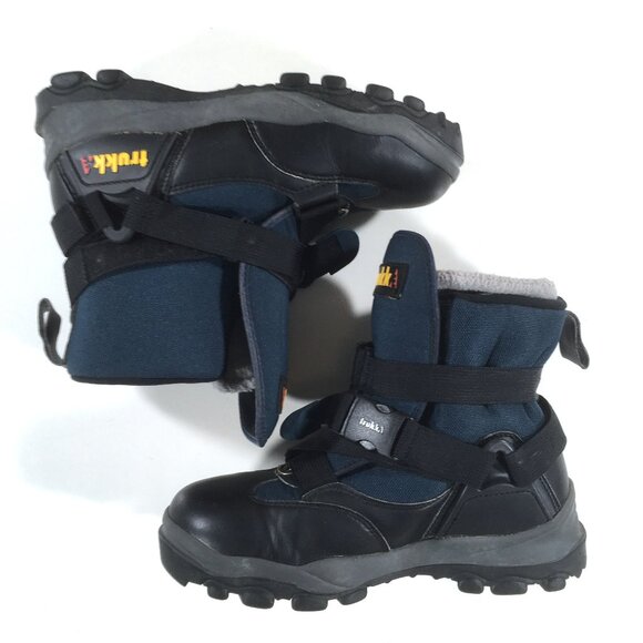 Trukke Snowmobile Winter Snow Boots Mens Size 8 Black Blue Waterproof - Picture 3 of 9